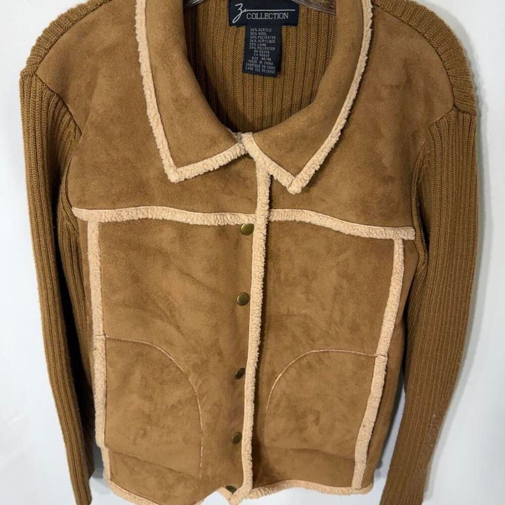 Vintage Z Collection Woman’s Medium Wool Corduroy Collared Long Sleeve Sweater